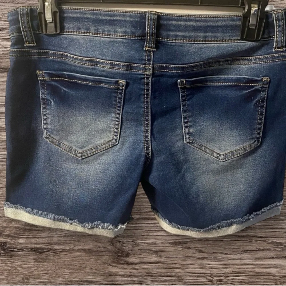 Hippie Girl Midi Jean Shorts Regular Rise Super‎ Soft Stretch Adjustable Waist